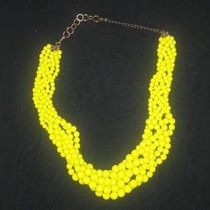💥Neon yellow beaded statement  necklace💫